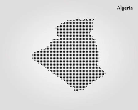 Map of Algeria. Vector illustration. World map Stock Illustration