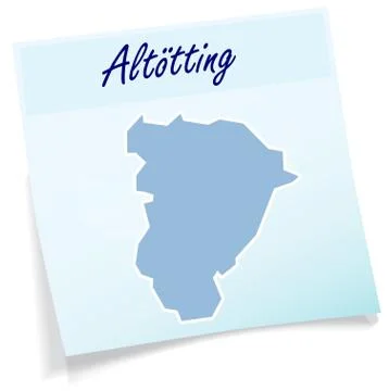 Map of altoetting as sticky note Ilustración de archivo