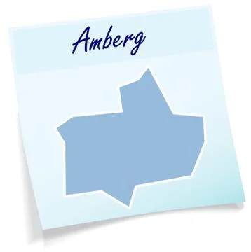 Map of amberg as sticky note Stock Illustration