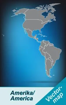 Map of america with borders in bright gray Stock Illustration