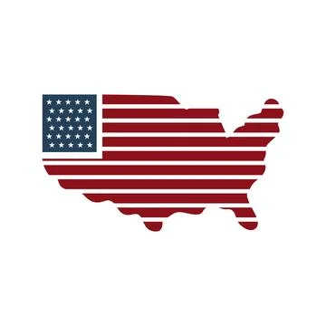 Map of america icon logo design template Stock Illustration