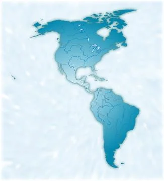 Map of america as an overview map in blue Stock Illustration
