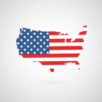 Map of american flag Stock Illustration