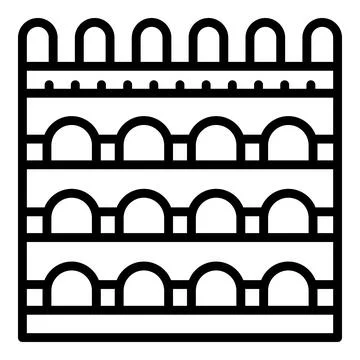 Map amphitheater icon outline vector. Work classroom Stock Illustration