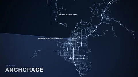 Map of Anchorage Video stock 340887977