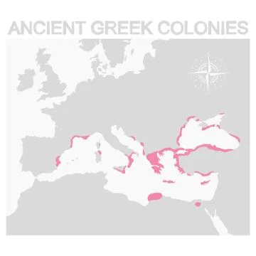 Map of the Ancient Greek colonies Stock Illustration