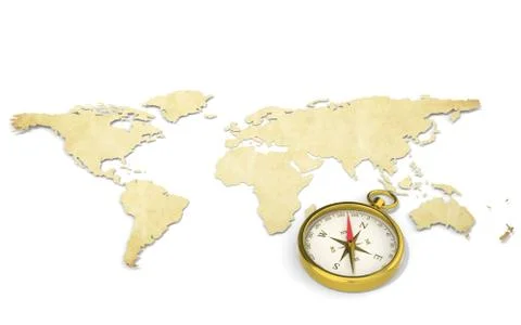 Map and Compass. Stock Illustration