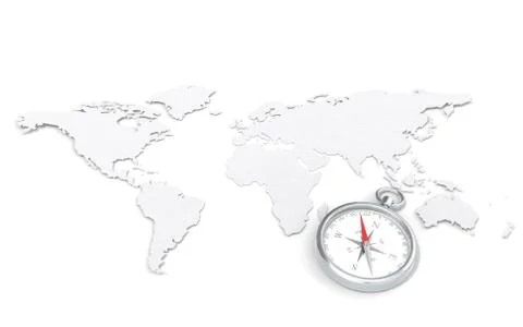 Map and Compass. Stock Illustration