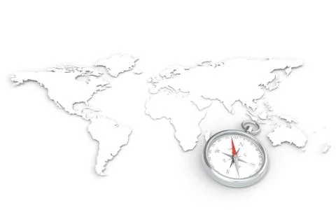 Map and Compass. Stock Illustration
