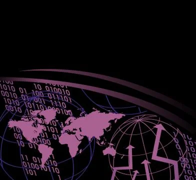 Map and Digital Numbers Stock Illustration