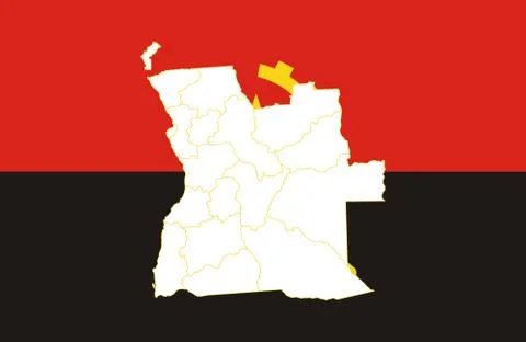 Map and flag of Angola Stock Illustration