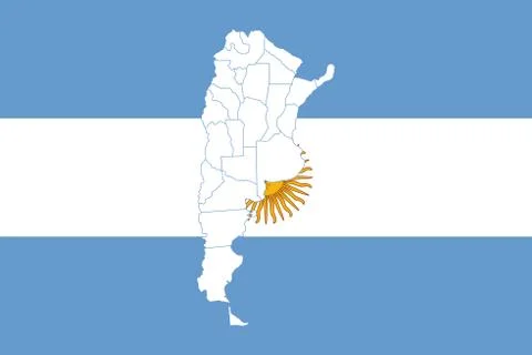Map and flag of Argentina Illustrazione stock