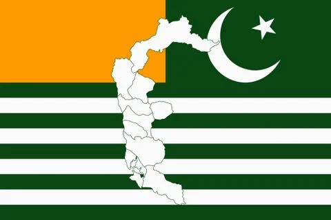 Map and flag of Azad Kashmir Stock Illustration