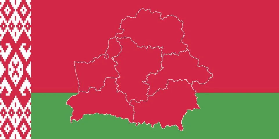 Map and flag of Belarus Stock Illustration