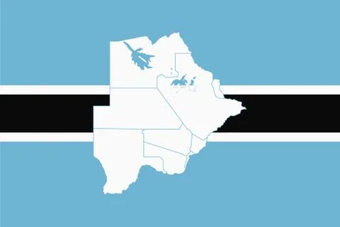 Map and flag of Botswana Stock Illustration