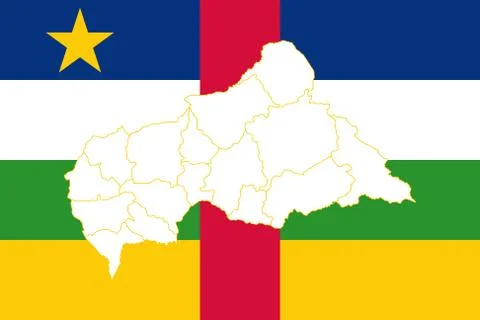 Map and flag of Central African Republic Stock Illustration