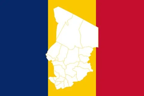 Map and flag of Chad Stock Illustration