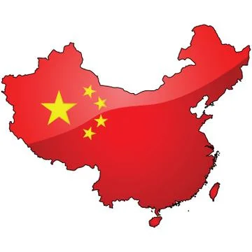 Map and flag of china Stock Illustration