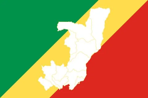 Map and flag of Congo Stock Illustration