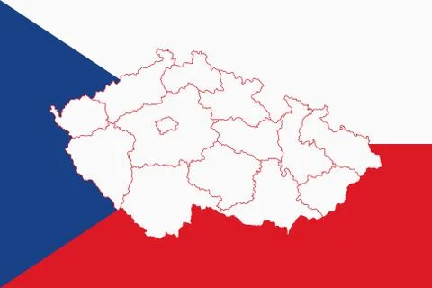 Map and flag of Czech Republic Stock Illustration