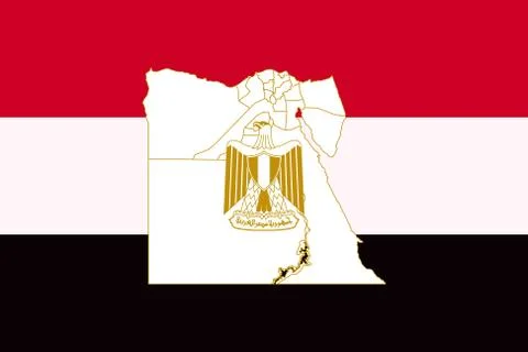 Map and flag of Egypt Illustrazione stock