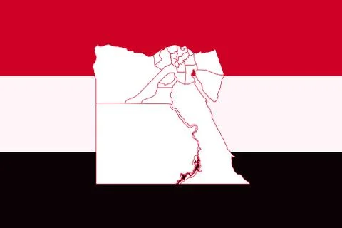 Map and flag of Egypt Stock-Illustration
