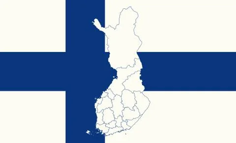 Map and flag of Finland Stock Illustration
