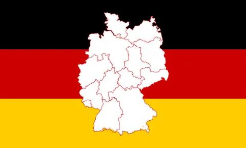 Map and flag of Germany Stock Illustration