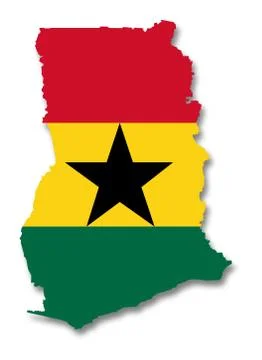 Map and flag of Ghana Stock Illustration