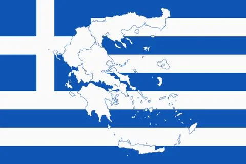 Map and flag of Greece Illustrazione stock