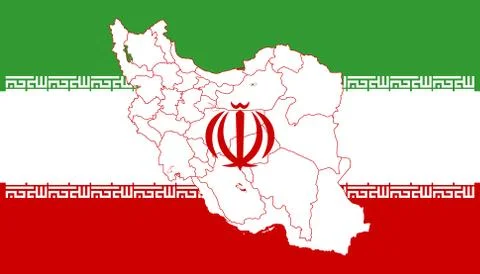 Map and flag of Iran Stock Illustration
