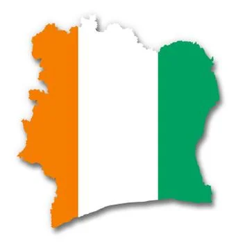 Map and flag of Ivory Coast Stock Illustration