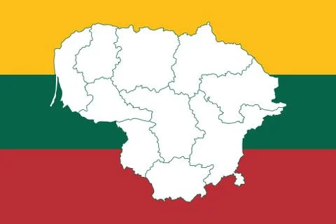 Map and flag of Lithuania Stock Illustration