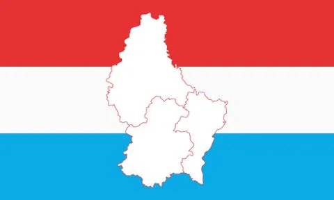 Map and flag of Luxembourg Illustrazione stock