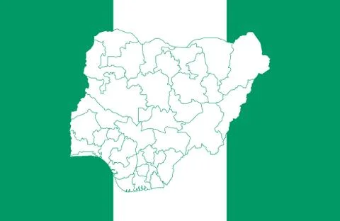 Map and flag of Nigeria Stock Illustration
