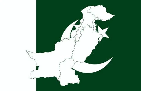 Map and flag of Pakistan Illustrazione stock