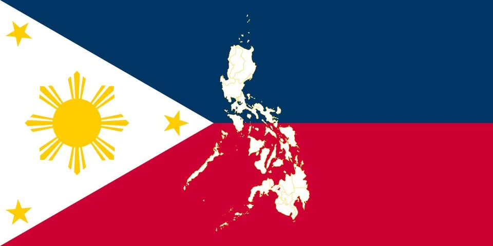 Map and flag of Philippines Stock Illustration