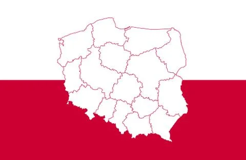 Map and flag of Poland Stock Illustration
