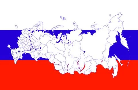Map and flag of Russia Stock Illustration