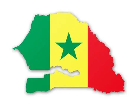 Map and flag of senegal Stock Illustration