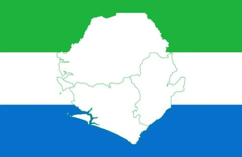 Map and flag of Sierra Leone Stock Illustration