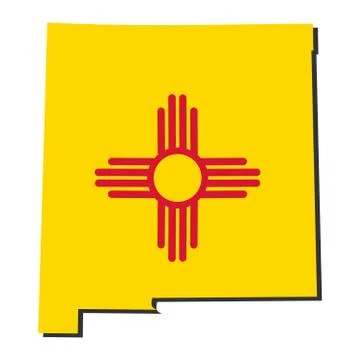 Map and flag of the state of new mexico Illustrazione stock