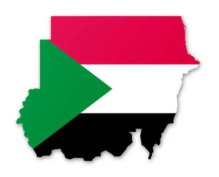 Map and flag of sudan Stock Illustration