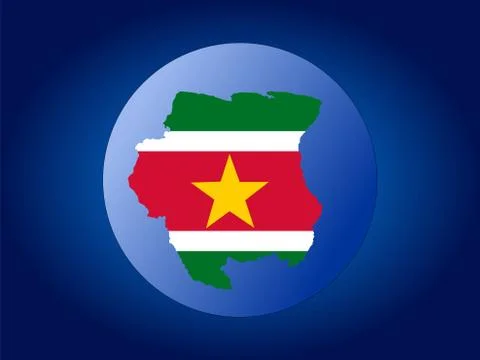 Map and flag of Surinam globe illustration Illustrazione stock
