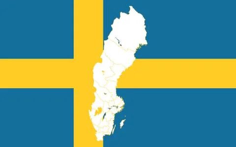 Map and flag of Sweden Stock Illustration