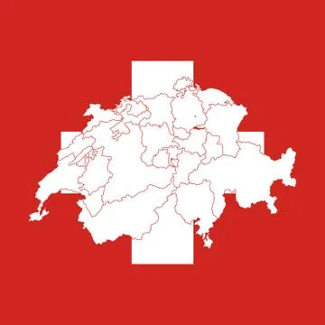 Map and flag of Switzerland Illustrazione stock