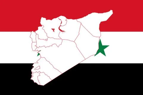Map and flag of Syria Stock Illustration