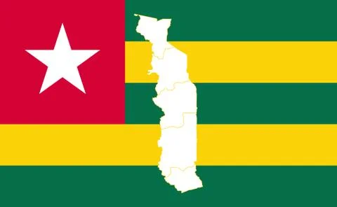 Map and flag of Togo Stock Illustration