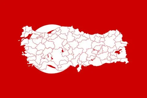 Map and flag of Turkey Stock Illustration
