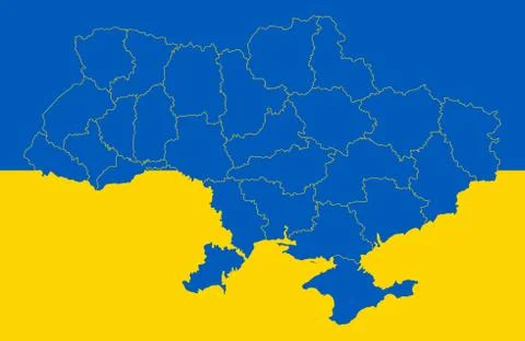 Map and flag of Ukraine Stock Illustration